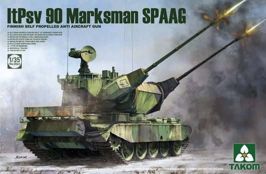 Takom 1/35 Finnish Self Propelled Anti Aircraft Gun ItPsv 90 Marksman SPAAG Plastic Model Kit