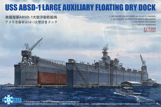 Takom 1/700 USS ABSD-1 Large Auxiliary Floating Dry Dock (Snowman) Plastic Model Kit